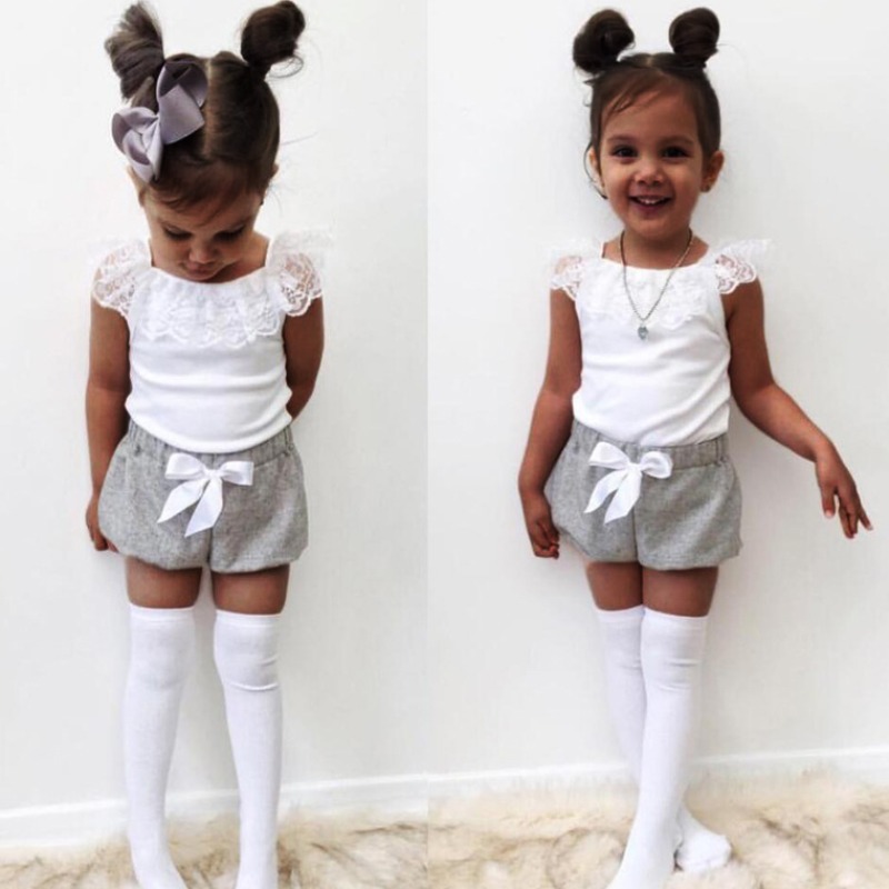 

lovely Casual Lace Hem White Girl Two-piece Shorts Set