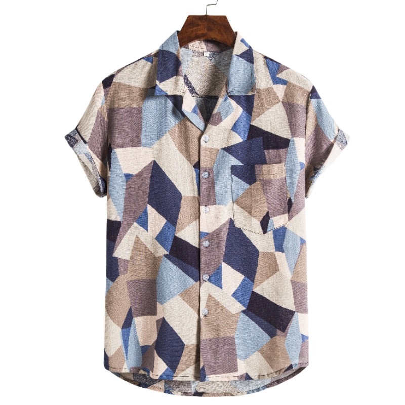 

lovely Leisure Turndown Collar Print Multicolor Shirt, Multi