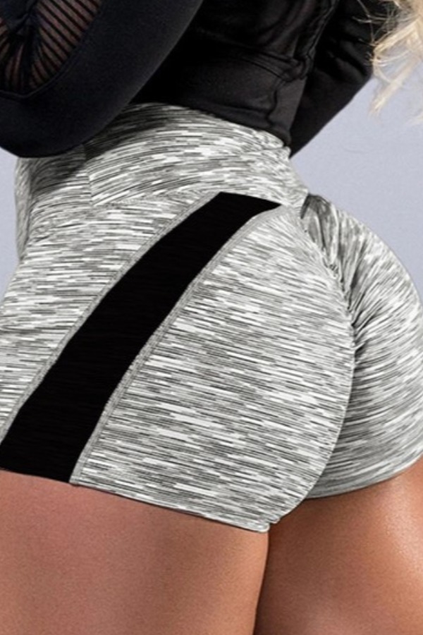 

lovely Sportswear Patchwork Grey Shorts