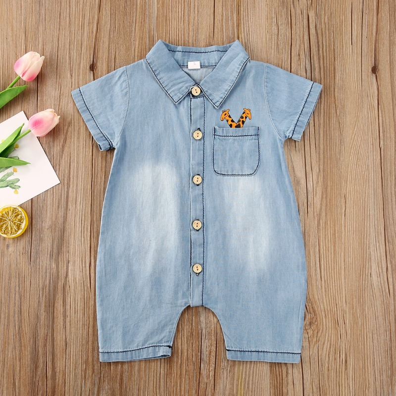 

lovely Trendy Buttons Design Baby Blue Boy One-piece Jumpsuit