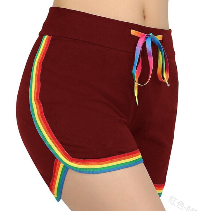 

lovely Sportswear Patchwork Red Shorts