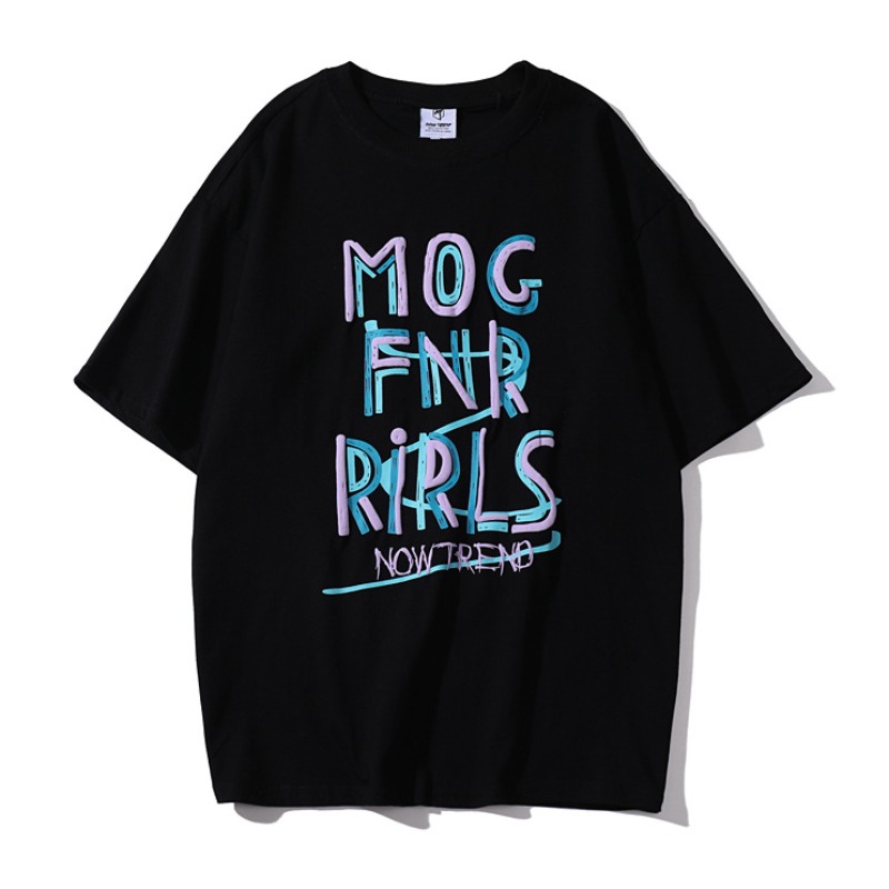 

lovely Leisure O Neck Letter Black T-shirt