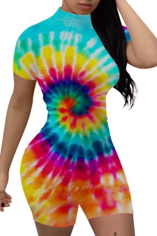 

lovely Stylish Tie-dye Red One-piece Romper