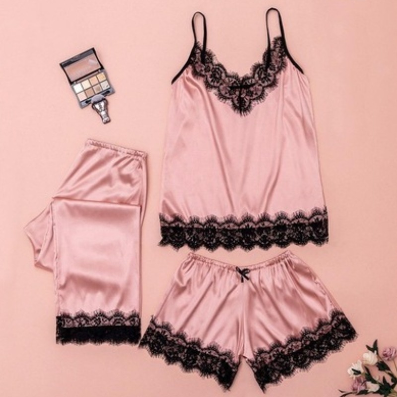 

lovely Sexy Lace Patchwork Pink Sleepwear