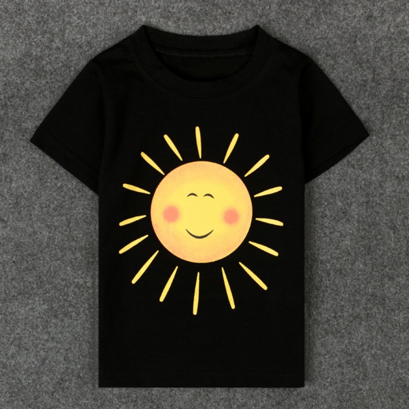 

lovely Leisure O Neck Print Black Boy T-shirt