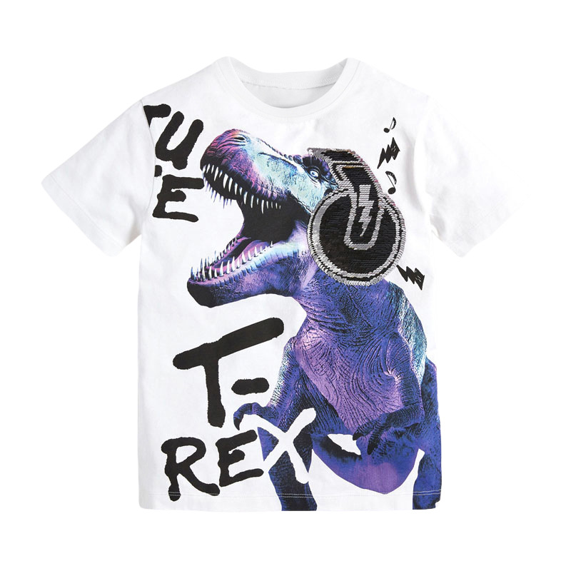 

lovely Casual O Neck Print White Boy T-shirt