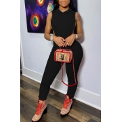 lovely Sexy Hollow-out Black One-piece Jumpsuit