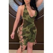 lovely Sexy Camo Print One-piece Romper