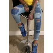 LW Raw Edge Ripped Jeans (No Stretch)