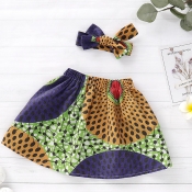 lovely Bohemian Print Deep Blue Girl Skirt