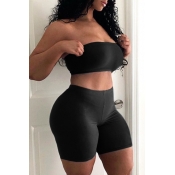 LW BASICS Sexy Dew Shoulder Black Yoga Two-piece S