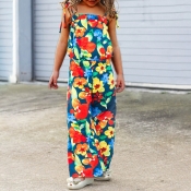 lovely Bohemian Floral Print Multicolor Girl One-p