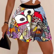 lovely Stylish Print Blue Skirt