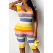lovely Trendy Rainbow Striped One-piece Romper