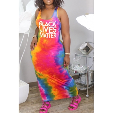 

LW Casual Letter Print Multicolor Ankle Length Dress, Multi