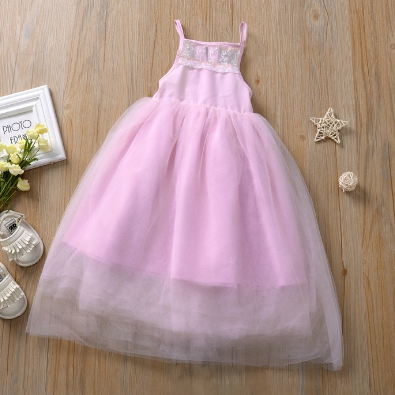 

lovely Sweet Lace Patchwork Purple Girl Ankle Length Dress