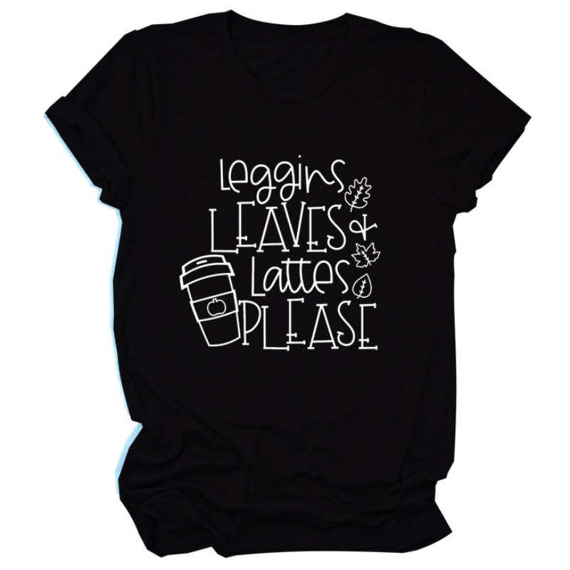 

lovely Leisure O Neck Letter Print Black Plus Size Tshirt