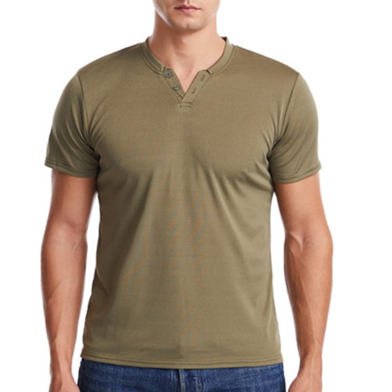 

lovely Casual Buttons Design Army Green T-shirt