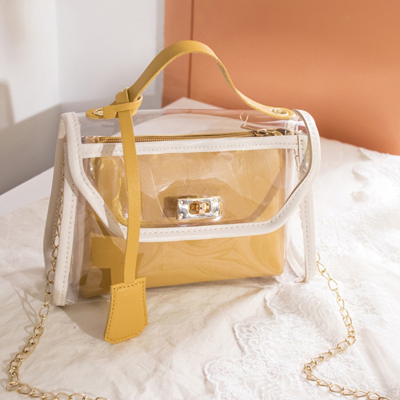 

lovely Casual See-through Yellow Messenger Bag