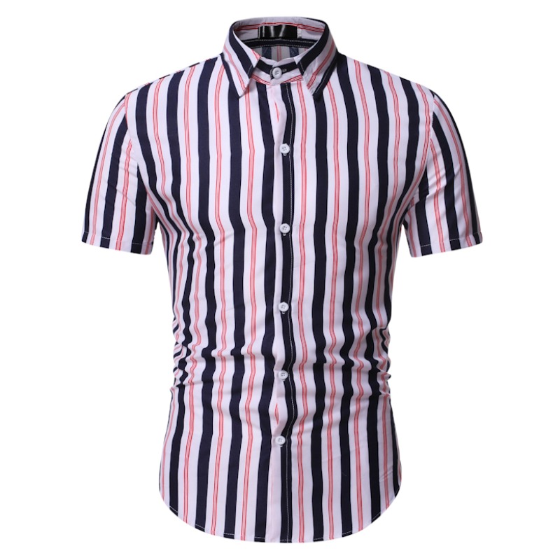 

lovely Casual Turndown Collar Striped Pink Shirt, Pink stripe