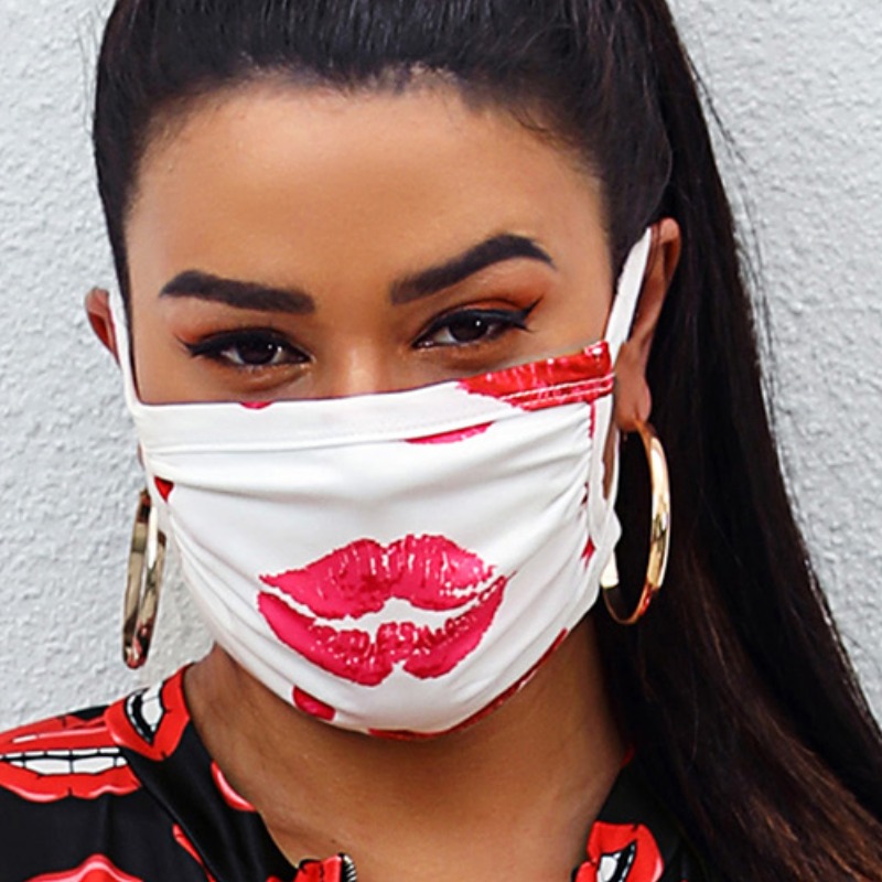 

lovely Lip Print White Face Mask