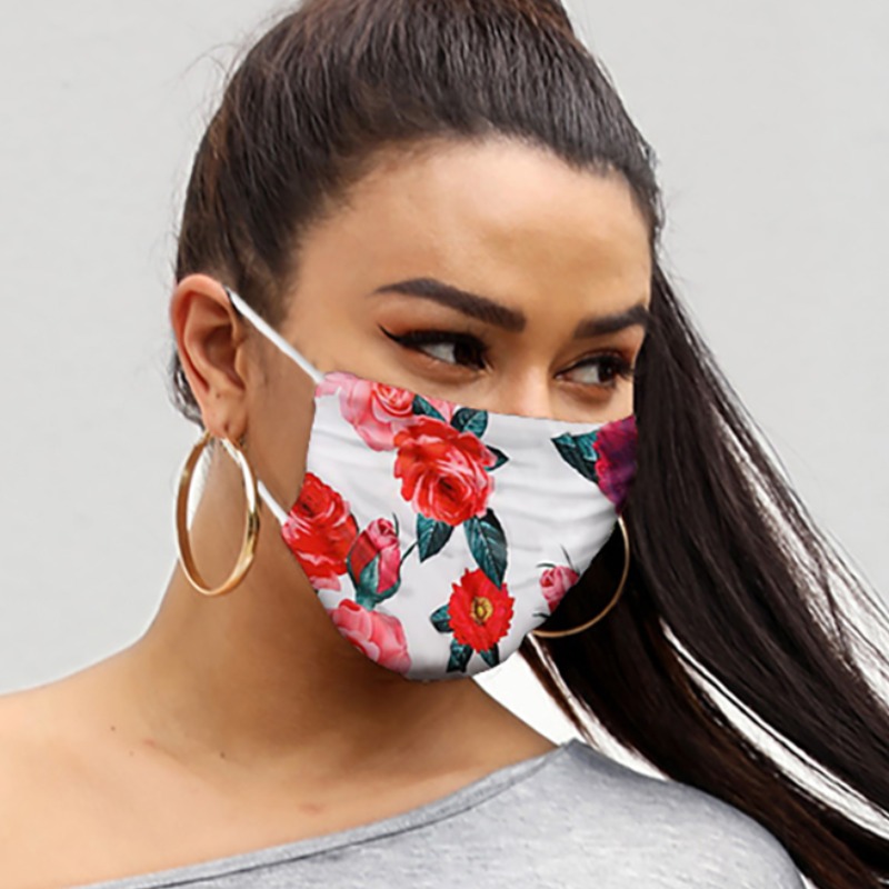 

lovely Floral Print White Face Mask