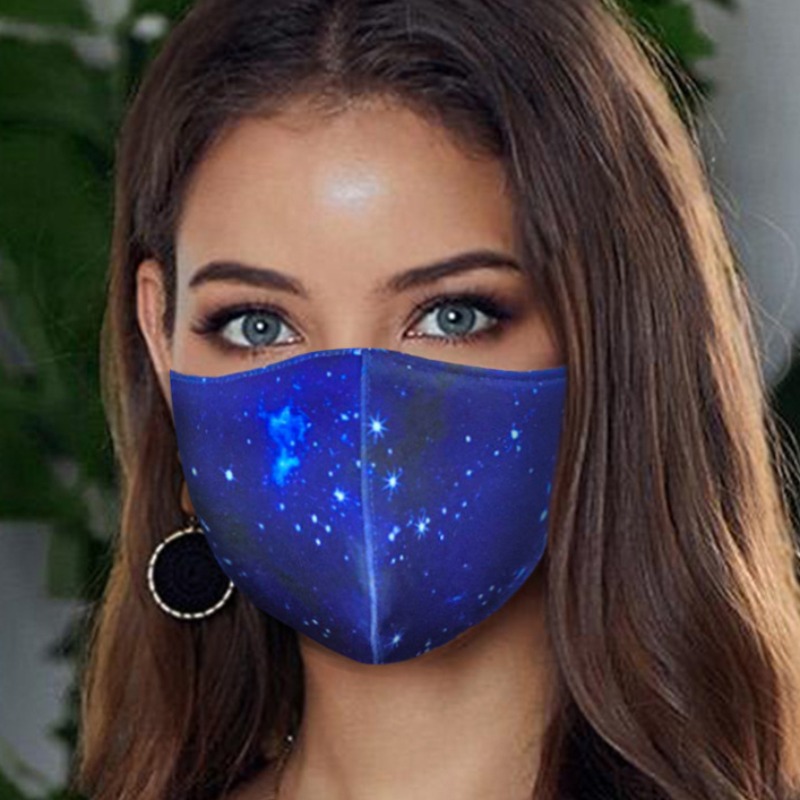 

lovely Starry Sky Print Blue Face Mask