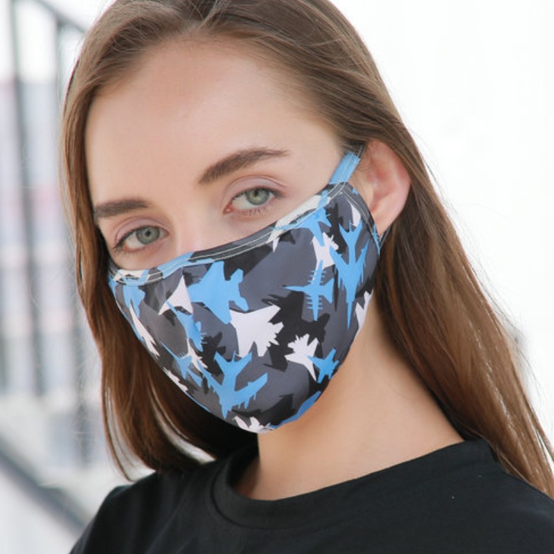 

lovely Camo Print Grey Face Mask