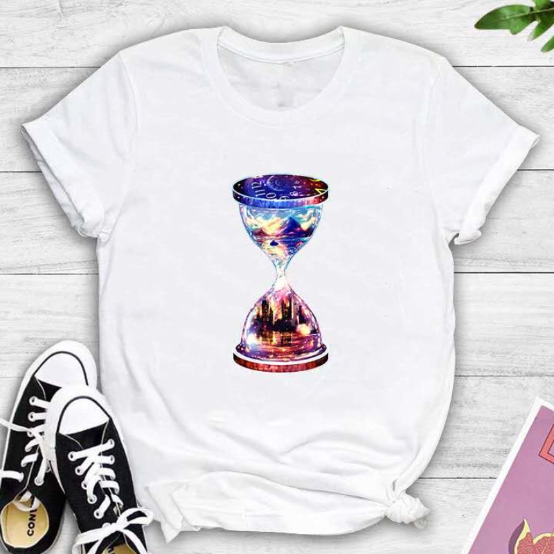 

lovely Leisure O Neck Print White T-shirt