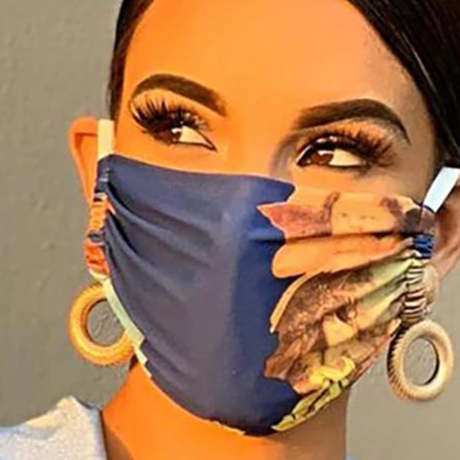 

lovely Print Deep Blue Face Mask