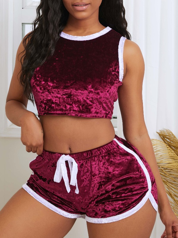 

lovely Sportswear Lace-up Wine Red Sportswear