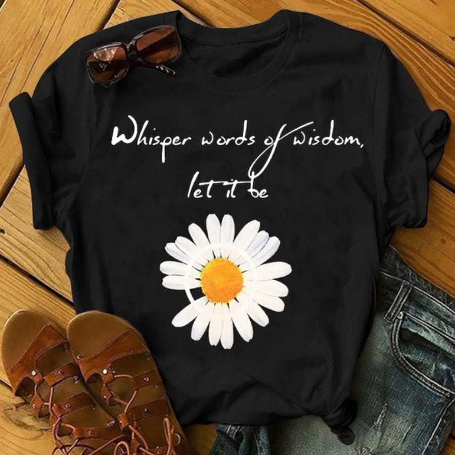 

lovely Leisure O Neck Print Black T-shirt