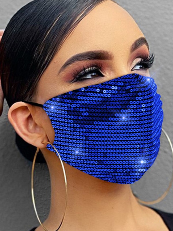 

lovely Sequined Blue Face Mask