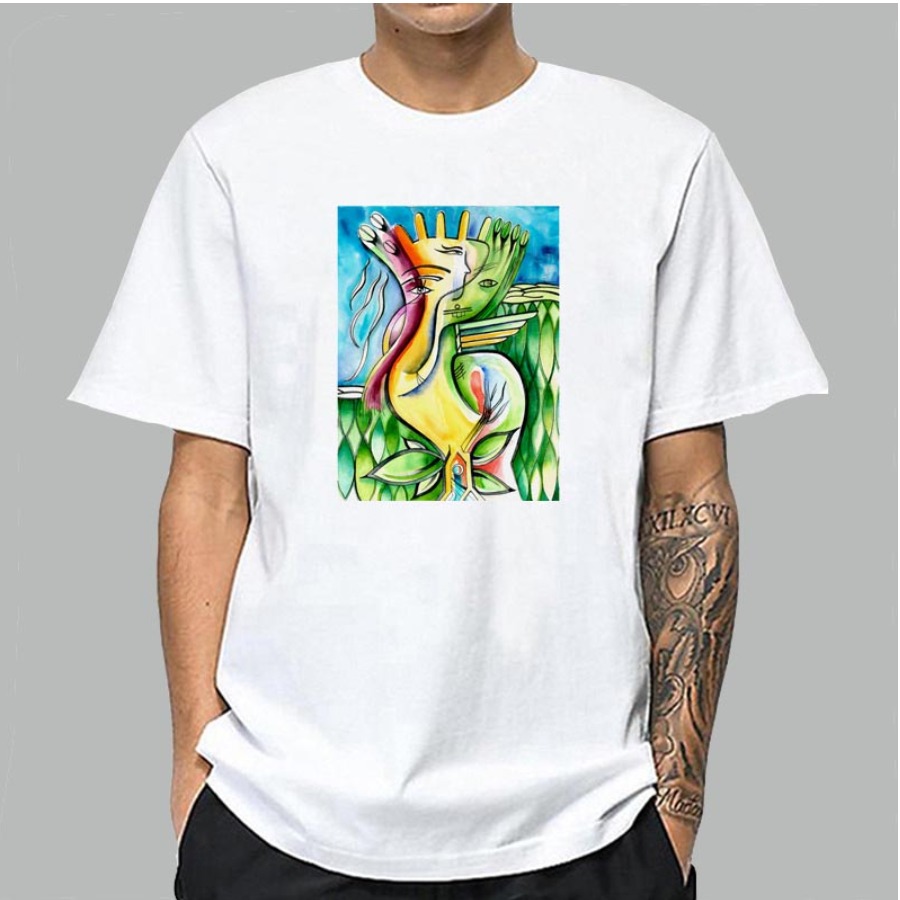 

lovely Casual O Neck Print White T-shirt