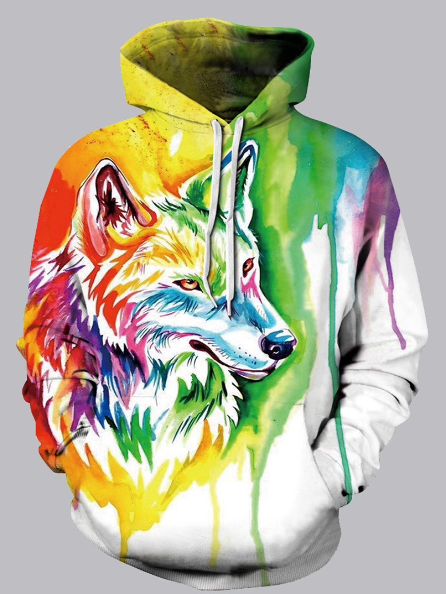 

Men lovely Sportswear Hooded Collar Tie-dye Green Hoodie