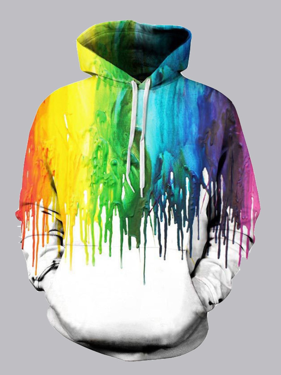 

Men lovely Sportswear Hooded Collar Tie-dye White Hoodie