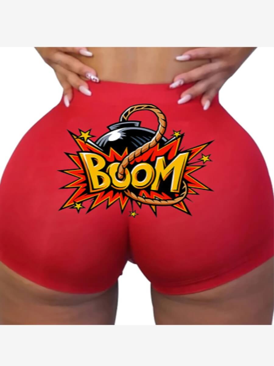 

Lovely Sportswear Letter Print Red Shorts