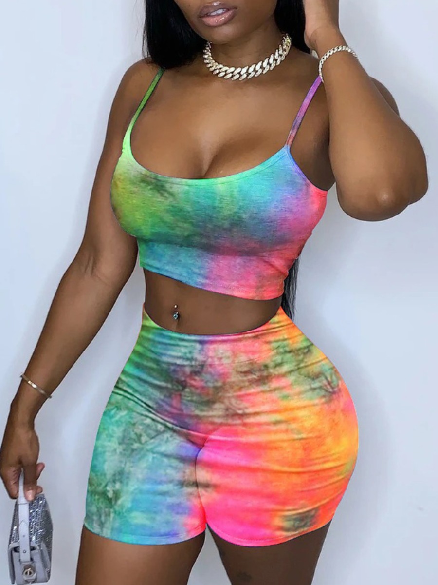

LW Tie-dye Cami Shorts Set, Multi