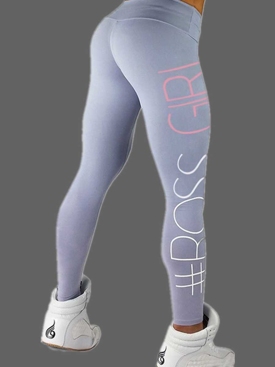 

lovely Sportswear Letter Print Grey Pants