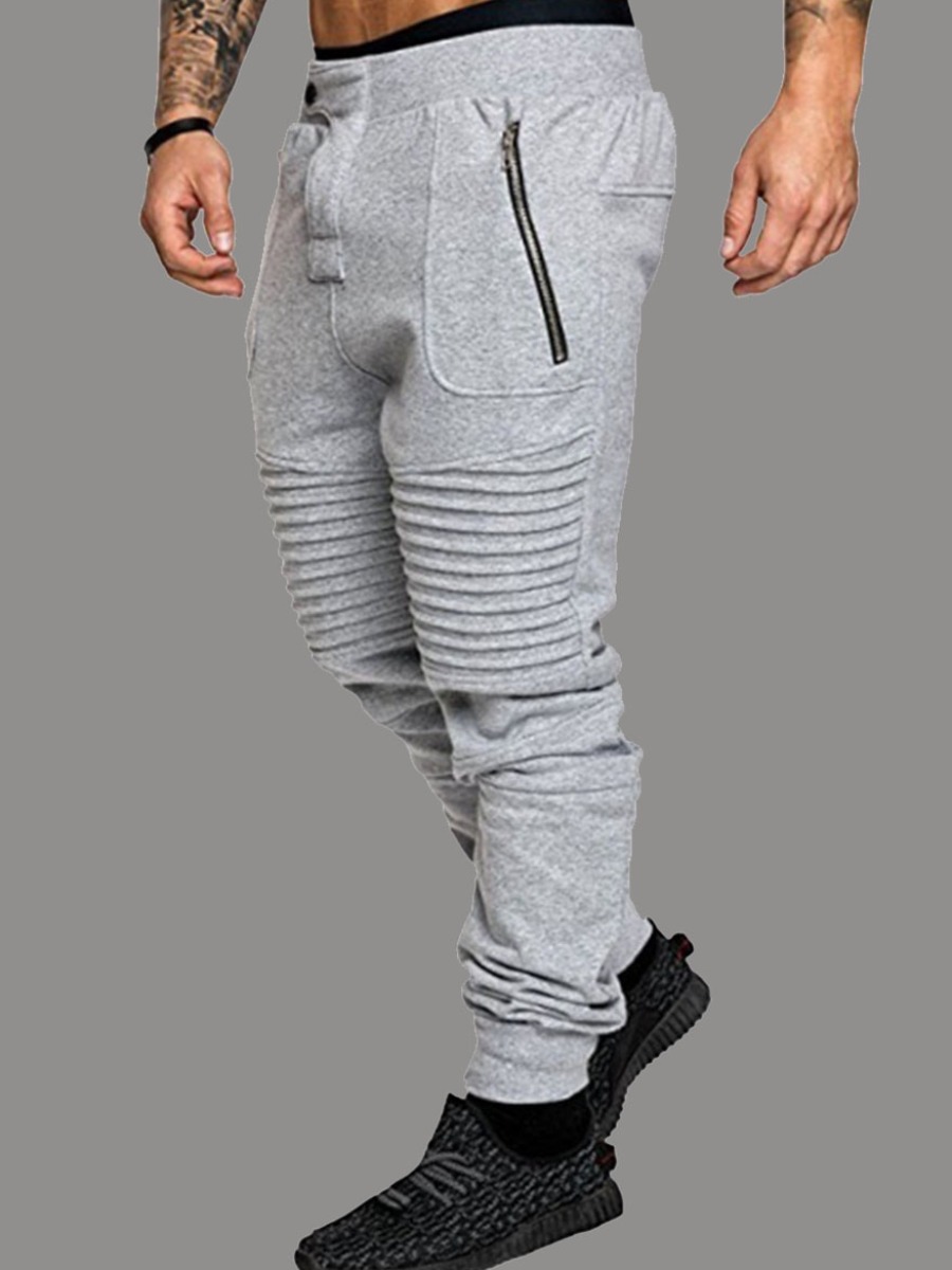 

Men lovely Casual Fold Design Light Grey Pants