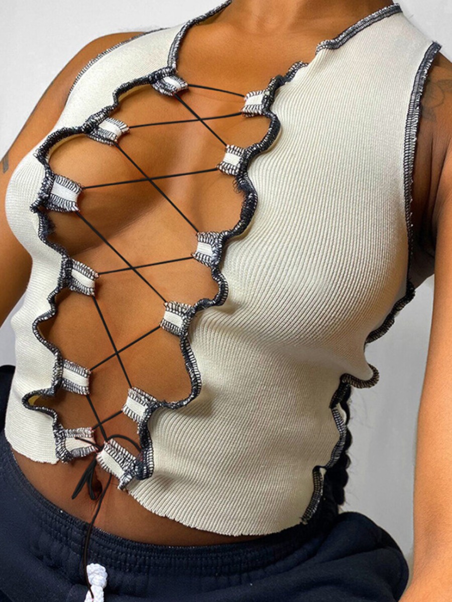 

lovely Street Bandage Design Apricot Camisole
