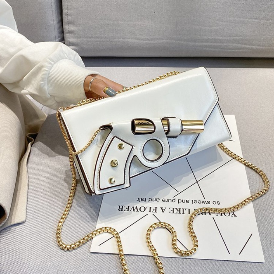 

lovely Chic Chain Strap White Crossbody Bag