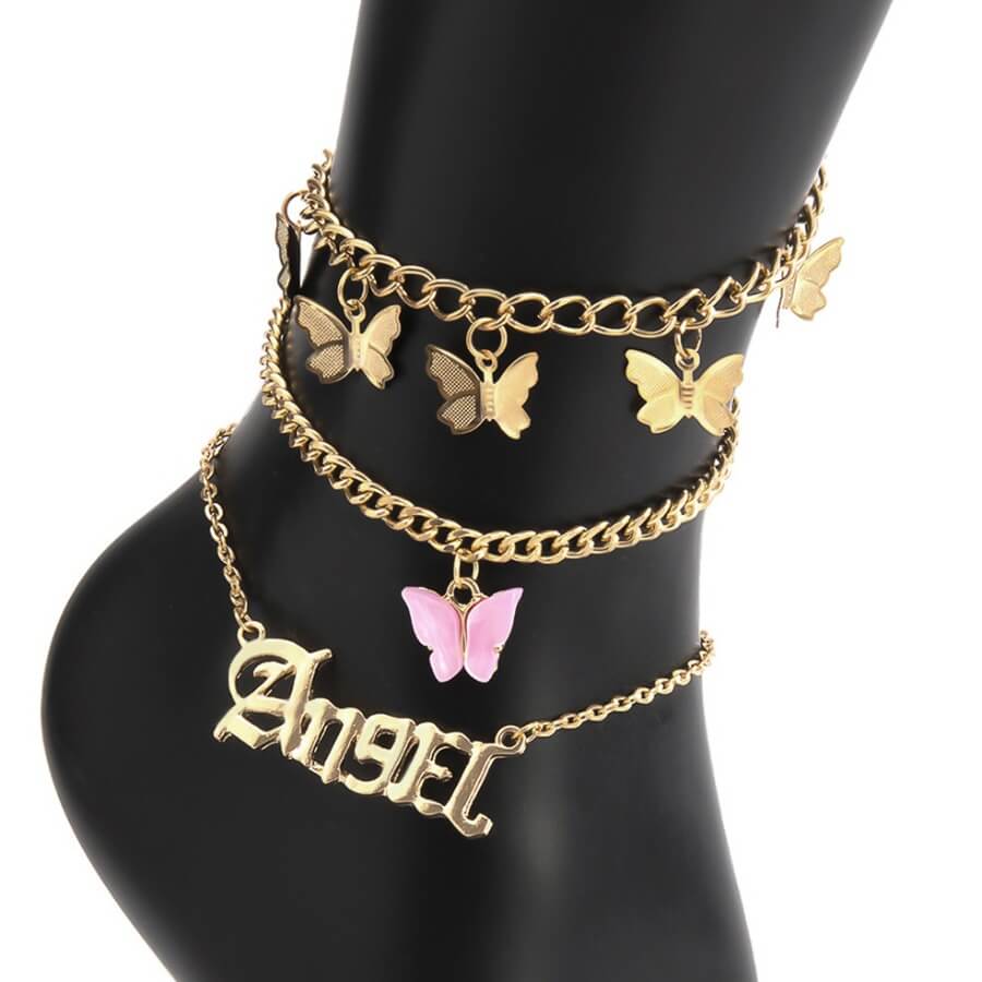 

LW Stylish Butterfly Gold Anklet