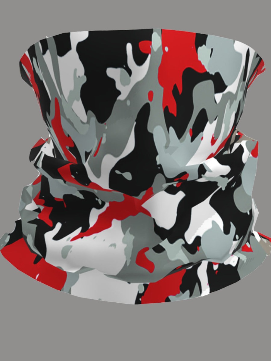 

lovely Camo Print Red Face Mask, Red camouflage