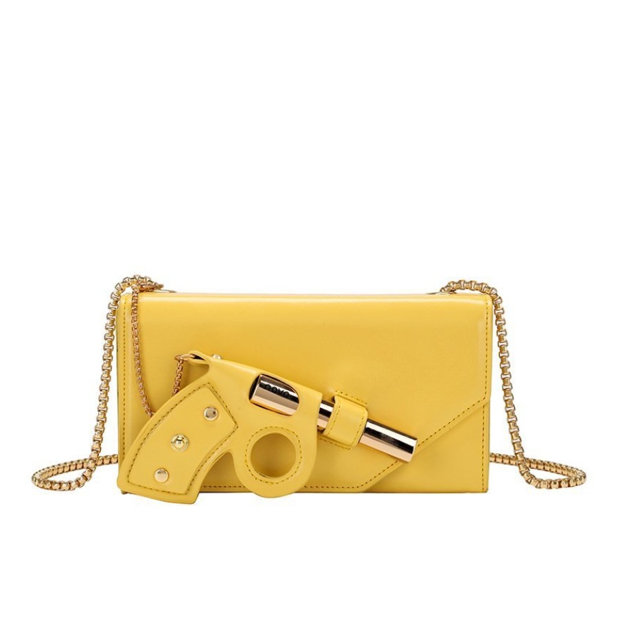 

lovely Chic Chain Strap Yellow Crossbody Bag