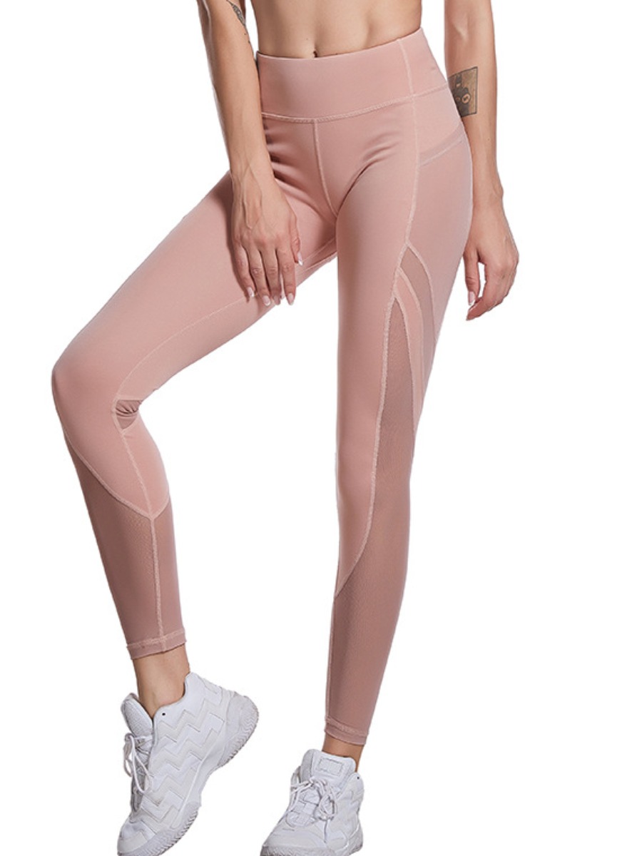 

lovely Sportswear Patchwork Skinny Pink Pants