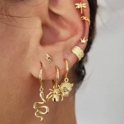 lovely Casual 8-piece Gold Earring