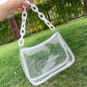 lovely Stylish See-through Clear Luctte Shoulder B