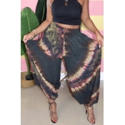 lovely Casual Print Loose Black Pants