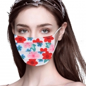lovely Floral Print White Face Mask